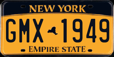 NY license plate GMX1949
