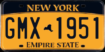 NY license plate GMX1951