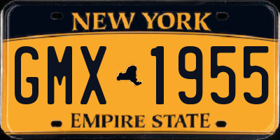 NY license plate GMX1955