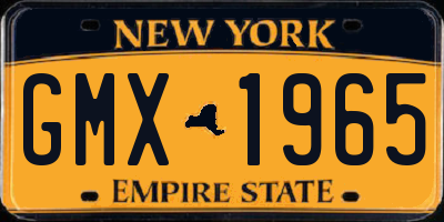 NY license plate GMX1965