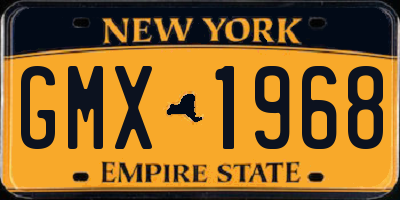 NY license plate GMX1968