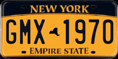 NY license plate GMX1970