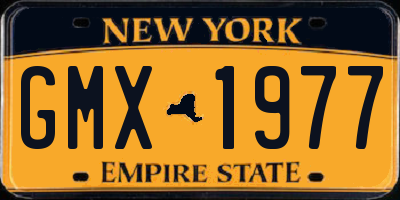 NY license plate GMX1977