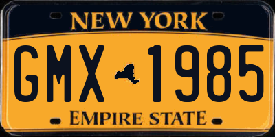 NY license plate GMX1985