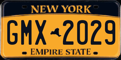 NY license plate GMX2029