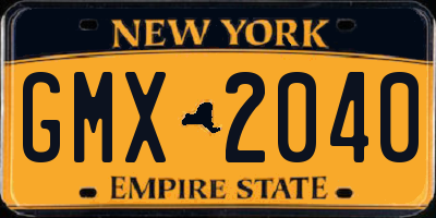 NY license plate GMX2040