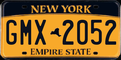 NY license plate GMX2052