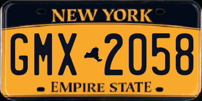 NY license plate GMX2058