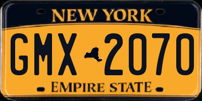 NY license plate GMX2070