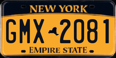 NY license plate GMX2081