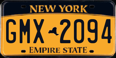 NY license plate GMX2094