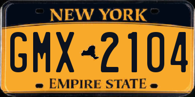 NY license plate GMX2104