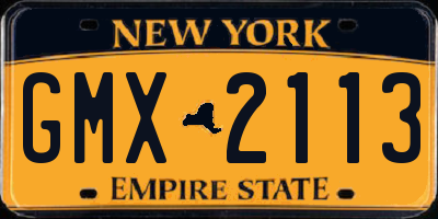NY license plate GMX2113