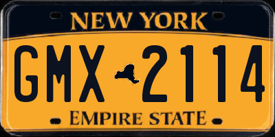 NY license plate GMX2114