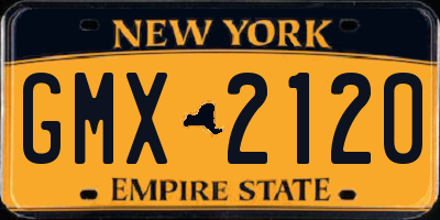 NY license plate GMX2120
