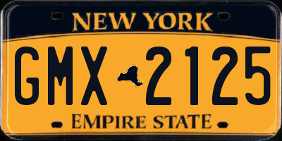 NY license plate GMX2125