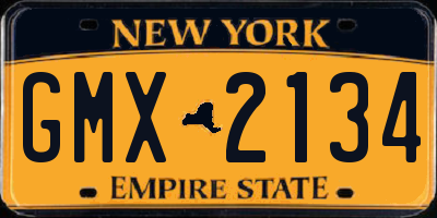 NY license plate GMX2134