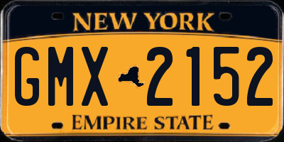 NY license plate GMX2152
