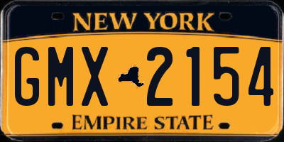 NY license plate GMX2154