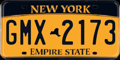 NY license plate GMX2173