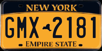 NY license plate GMX2181