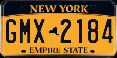 NY license plate GMX2184