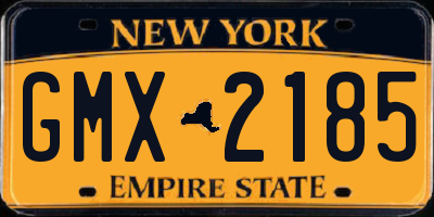 NY license plate GMX2185