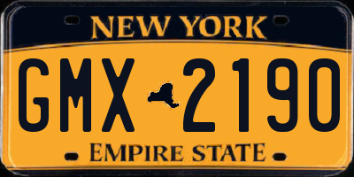 NY license plate GMX2190