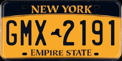 NY license plate GMX2191