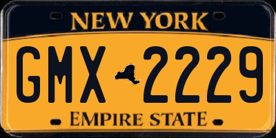 NY license plate GMX2229