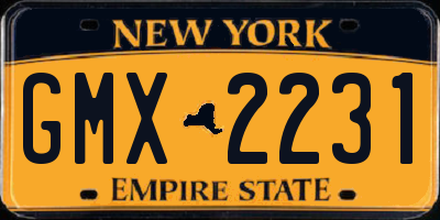 NY license plate GMX2231