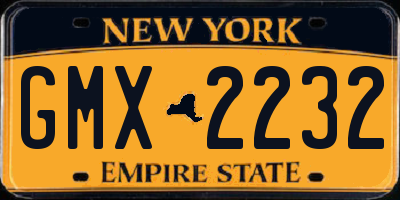 NY license plate GMX2232