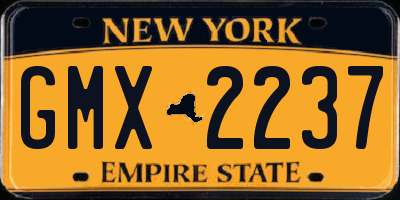NY license plate GMX2237
