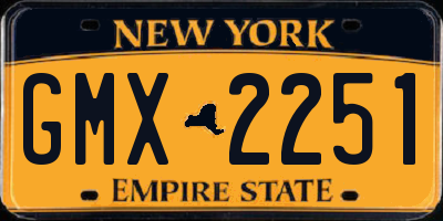NY license plate GMX2251
