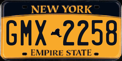 NY license plate GMX2258