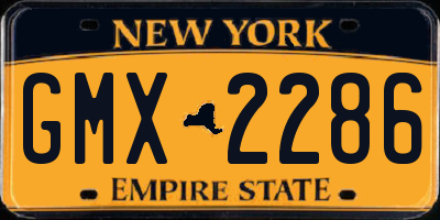 NY license plate GMX2286