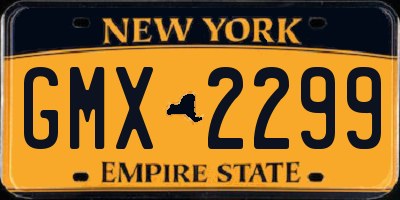 NY license plate GMX2299