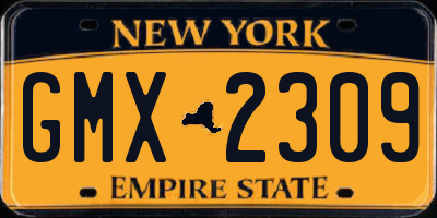 NY license plate GMX2309