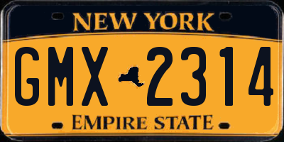 NY license plate GMX2314