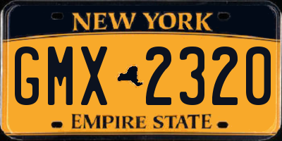 NY license plate GMX2320