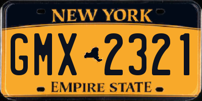 NY license plate GMX2321
