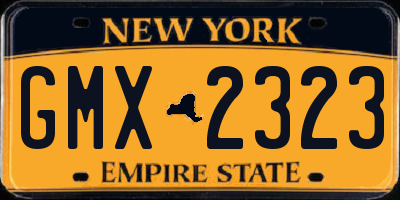 NY license plate GMX2323