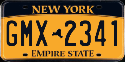 NY license plate GMX2341
