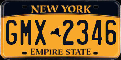 NY license plate GMX2346