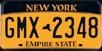 NY license plate GMX2348