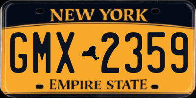 NY license plate GMX2359