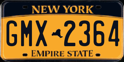 NY license plate GMX2364