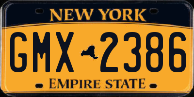 NY license plate GMX2386