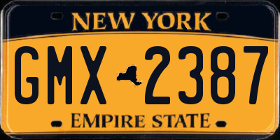 NY license plate GMX2387