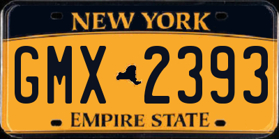 NY license plate GMX2393